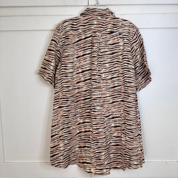Faithfull The Brand Charlita Tiger Linen Shirt Dress In Wyldie Animal Small - Picture 6 of 8